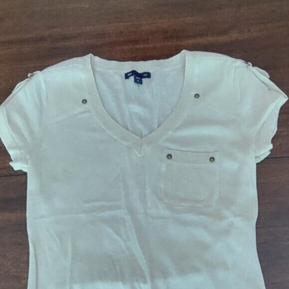 GAP Women's Sweater Knit Short Sleeve V-neck Size XS - Picture 2 of 6